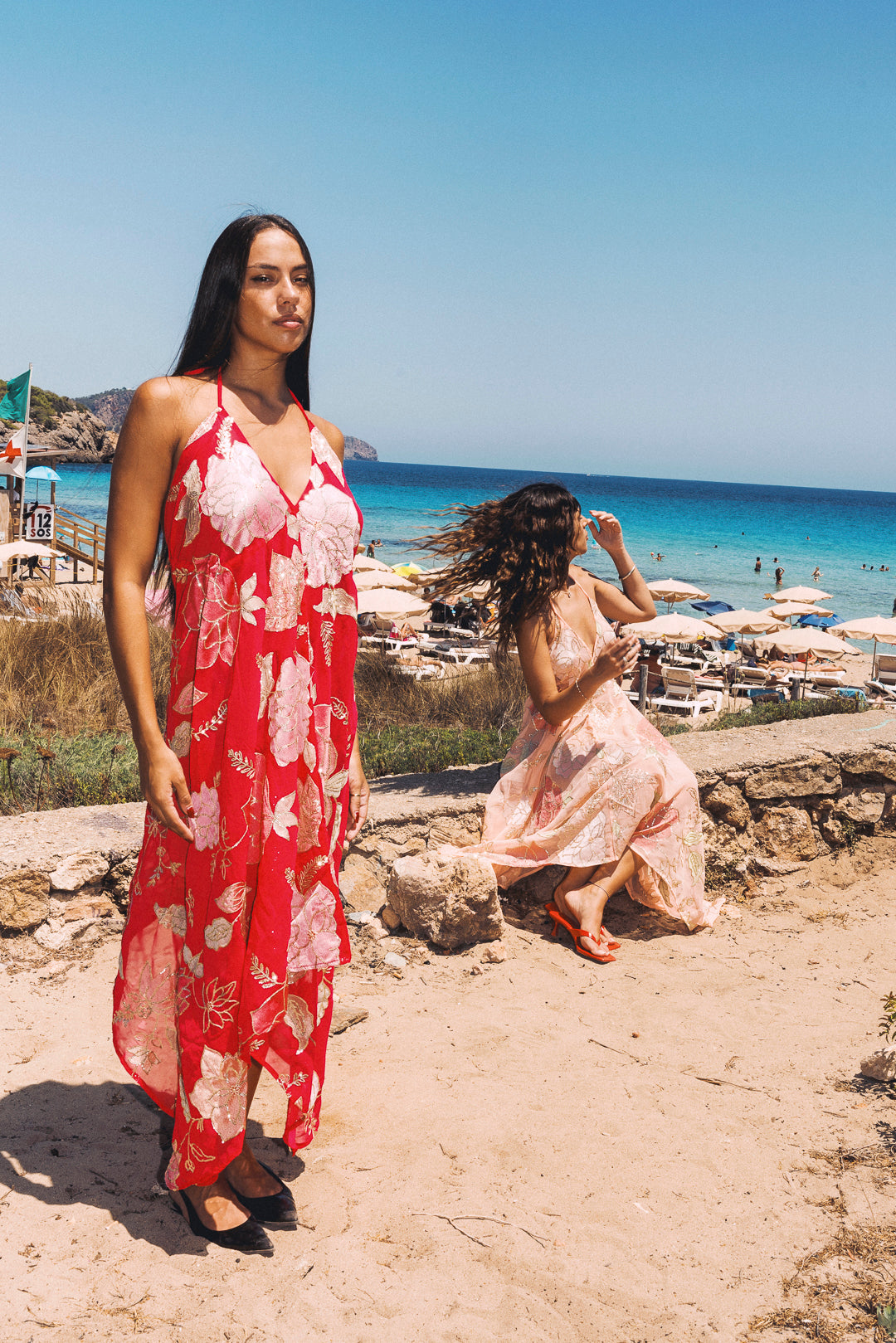 Ariella Maxi Dress — Hot pink