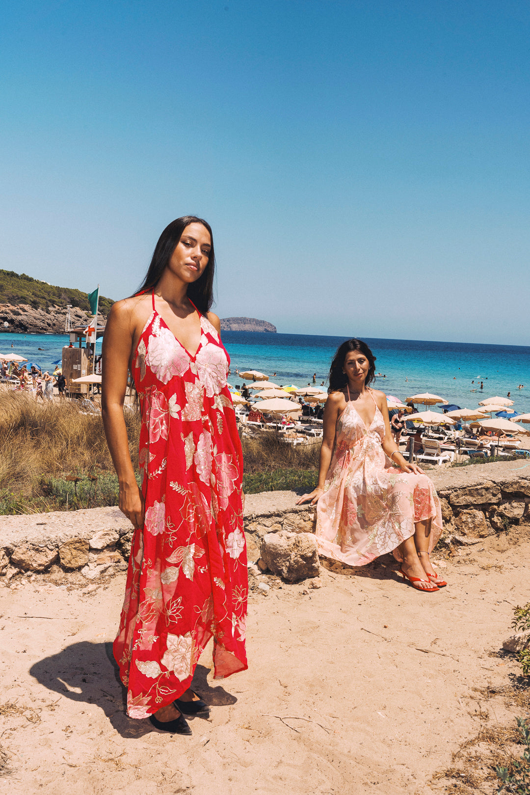 Ariella Maxi Dress — Hot pink