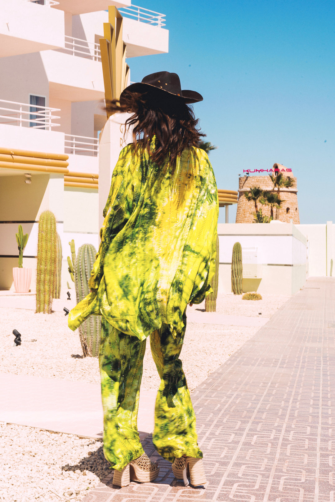 'Eivissa' LOUNGE SET Crop Top - Fluro