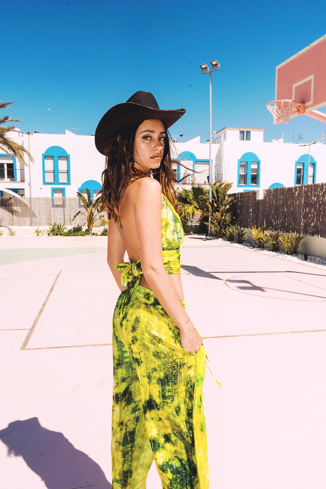 'Eivissa' LOUNGE SET Crop Top - Fluro