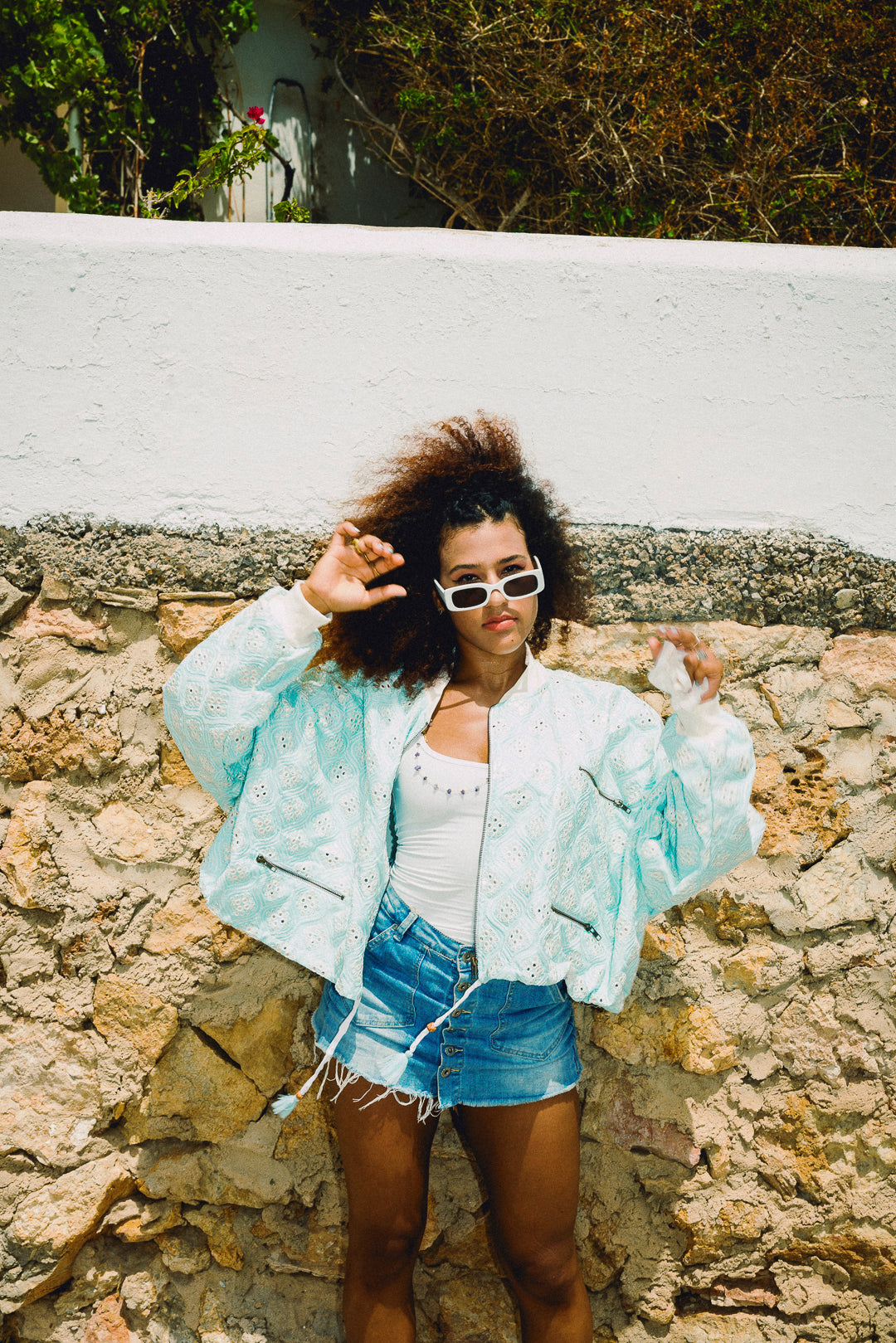 DION BOMBER JACKET BABY BLUE DIAMOND