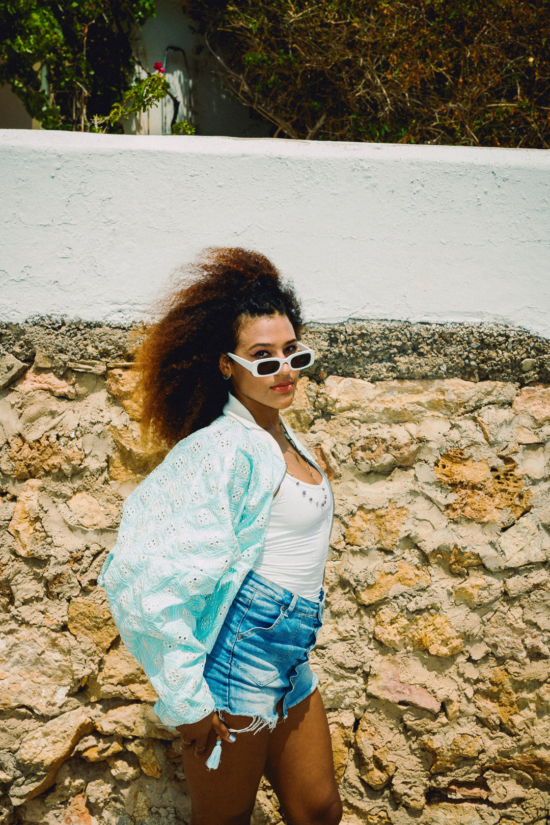 DION BOMBER JACKET BABY BLUE DIAMOND