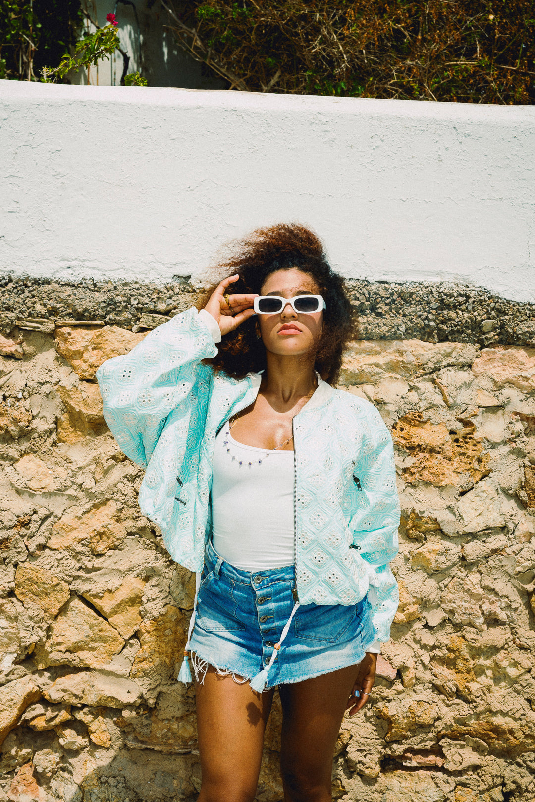 DION BOMBER JACKET BABY BLUE DIAMOND