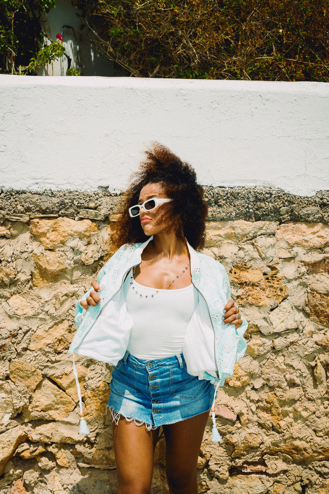DION BOMBER JACKET BABY BLUE DIAMOND