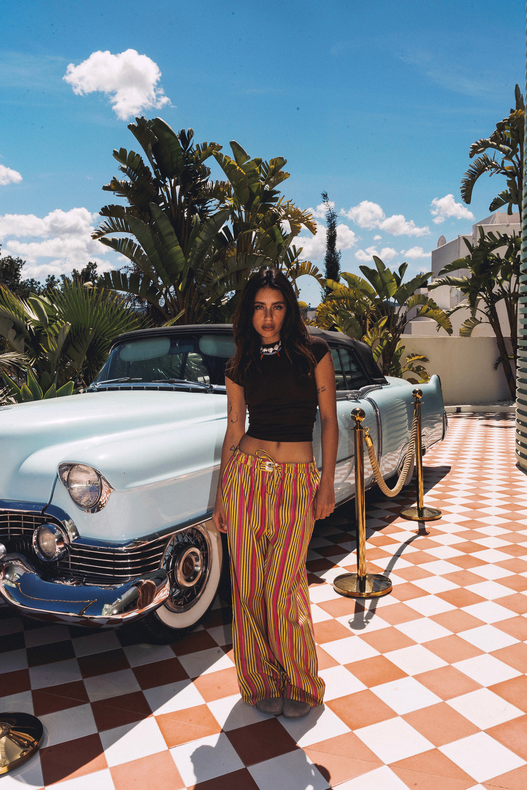 Cabana Stripe Pants - Yellow and Pink