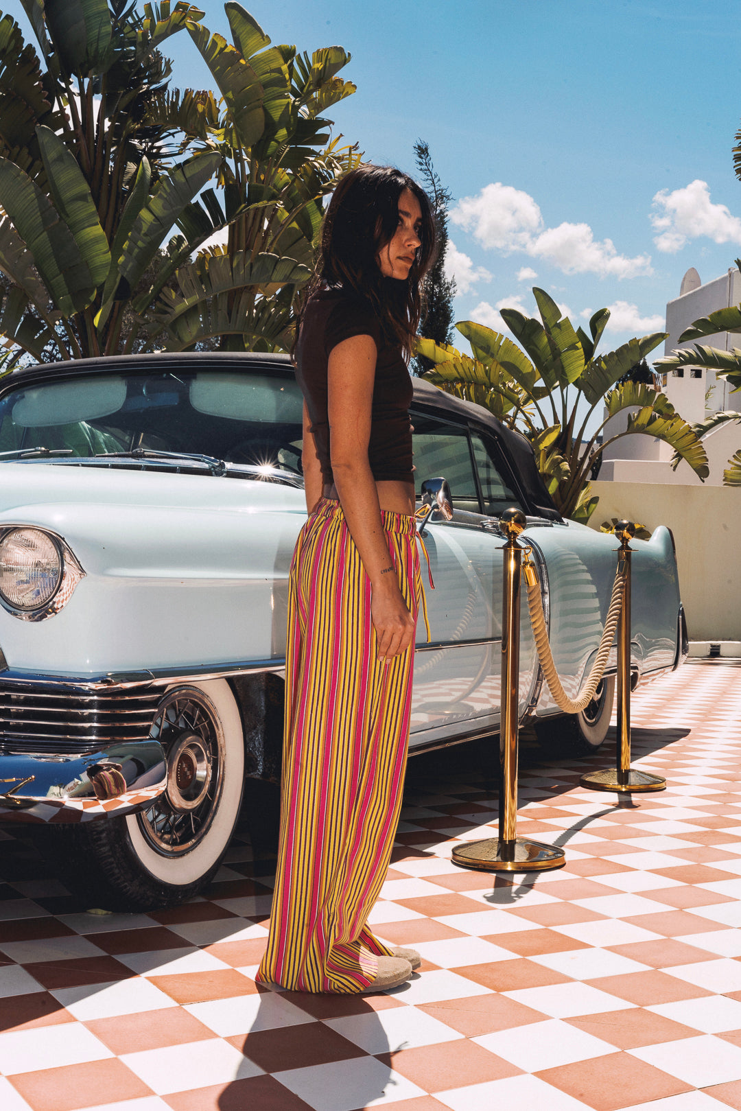 Cabana Stripe Pants - Yellow and Pink