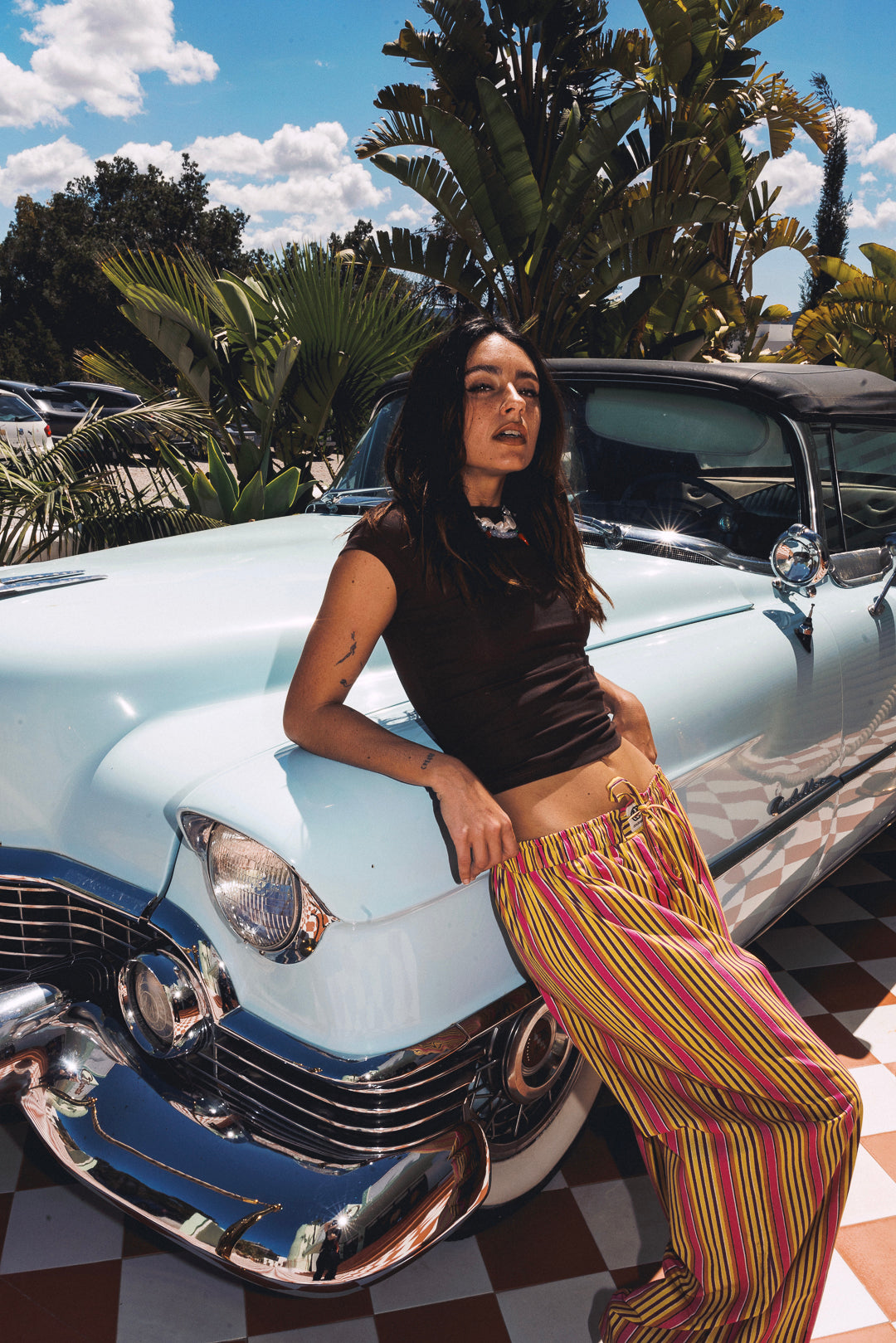 Cabana Stripe Pants - Yellow and Pink