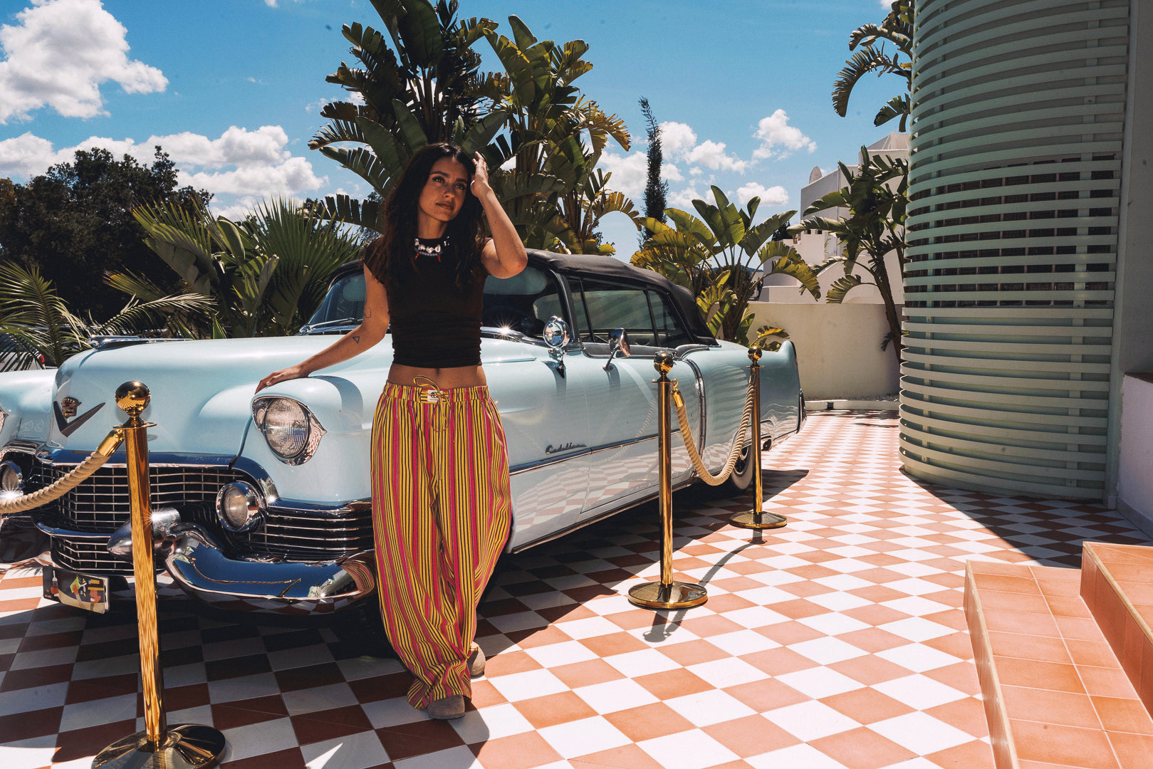 Cabana Stripe Pants - Yellow and Pink