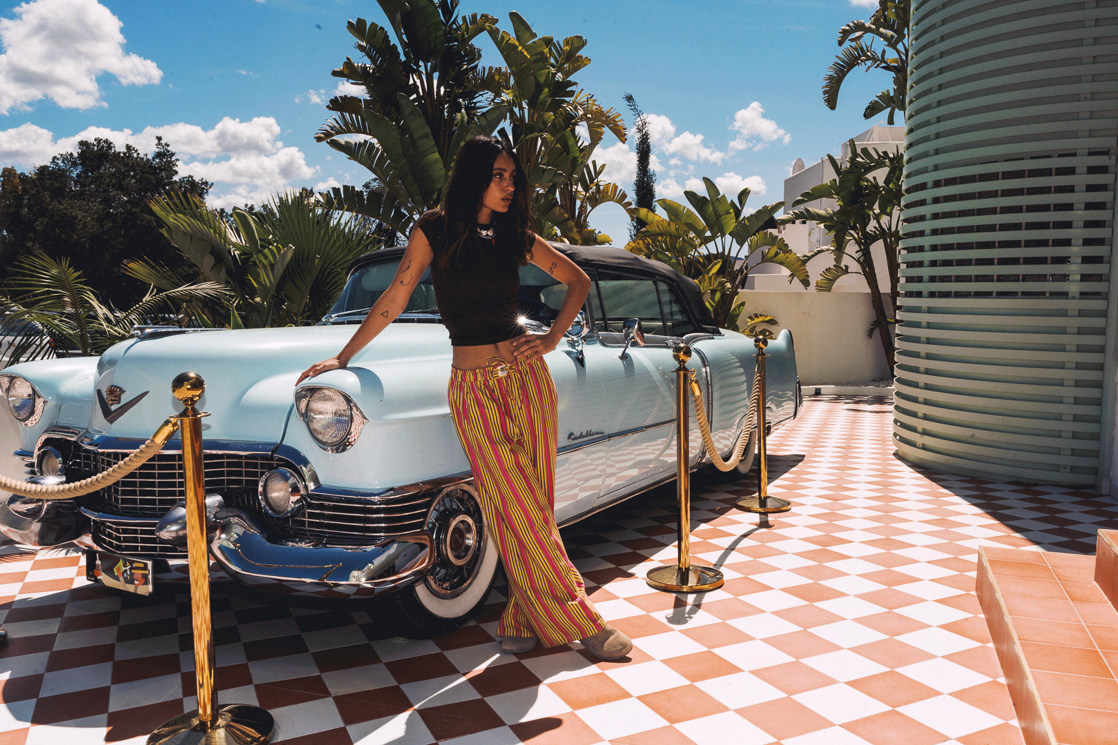 Cabana Stripe Pants - Yellow and Pink