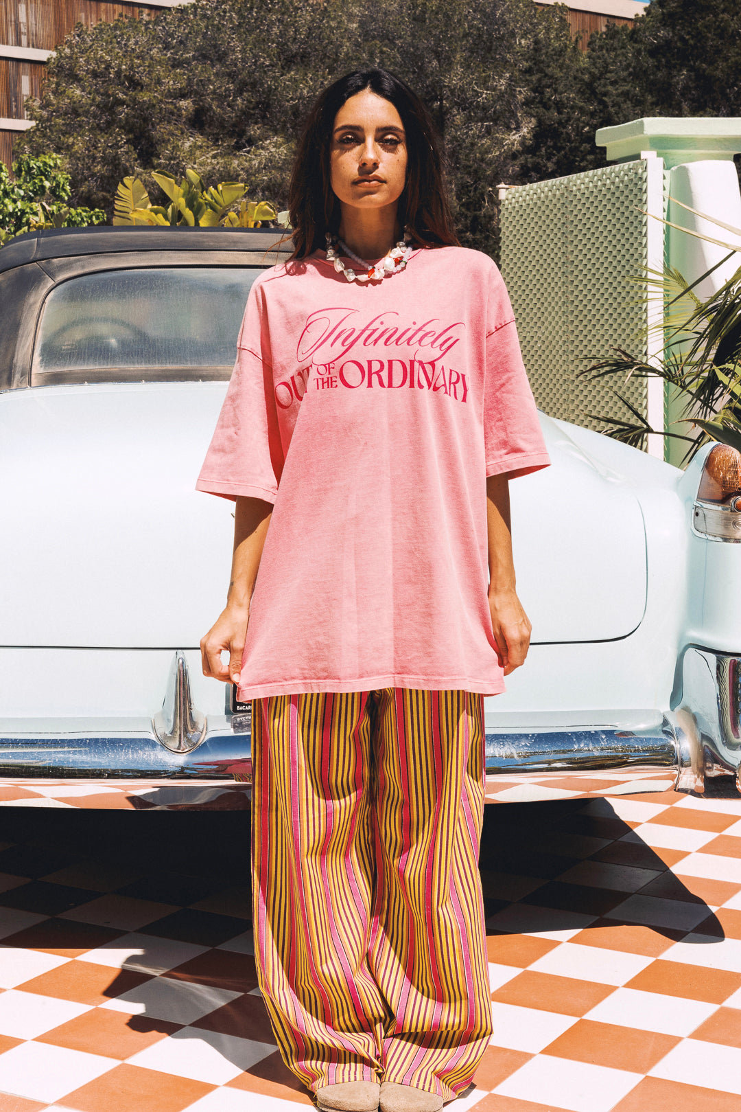 Cabana Stripe Pants - Yellow and Pink