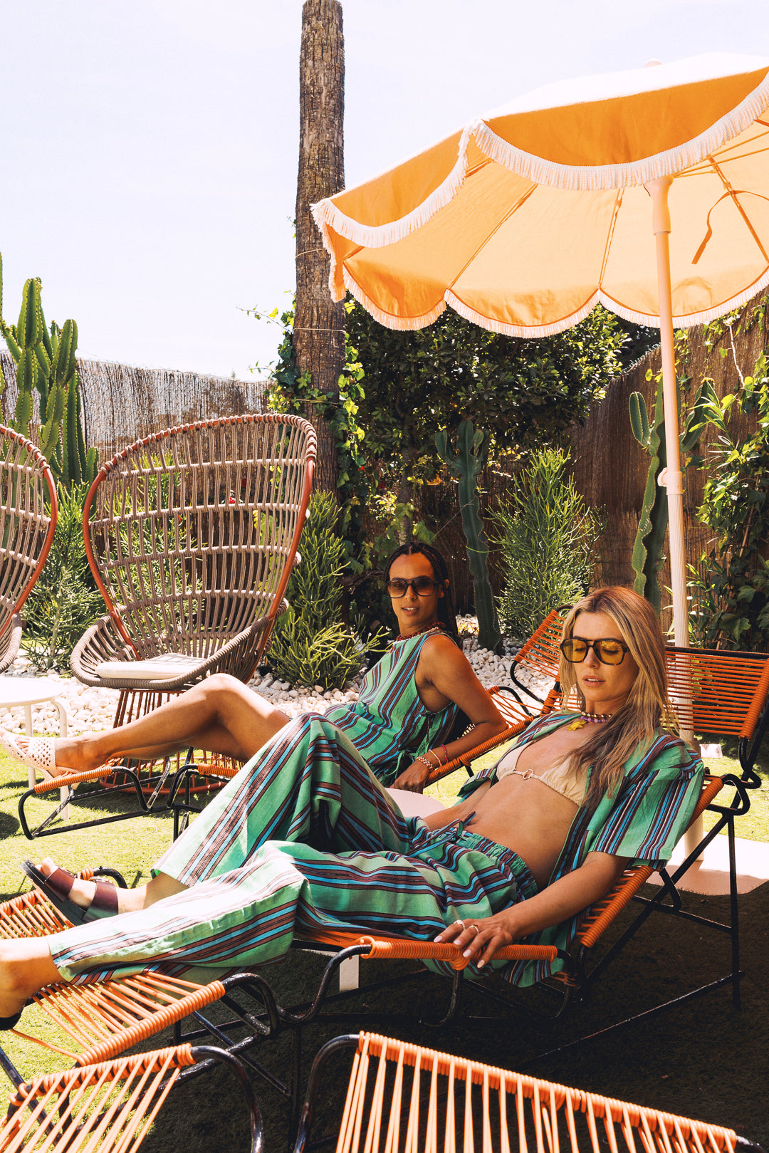 Cabana Stripe pants - Teal