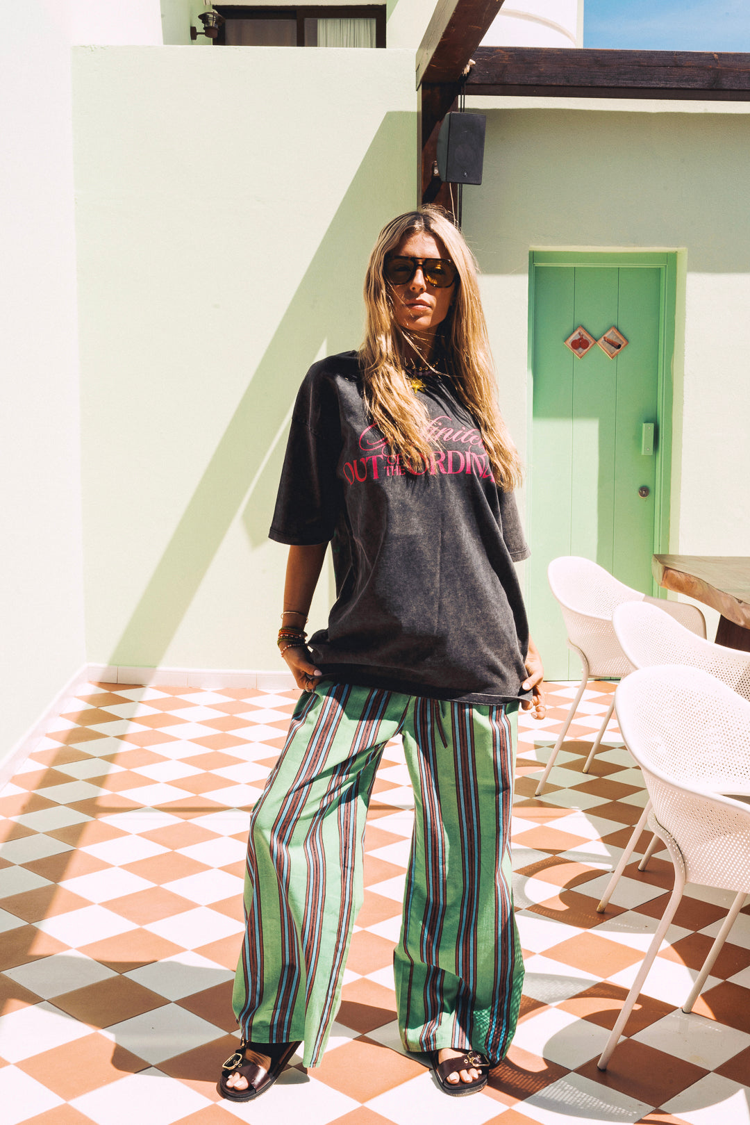 Cabana Stripe pants - Teal