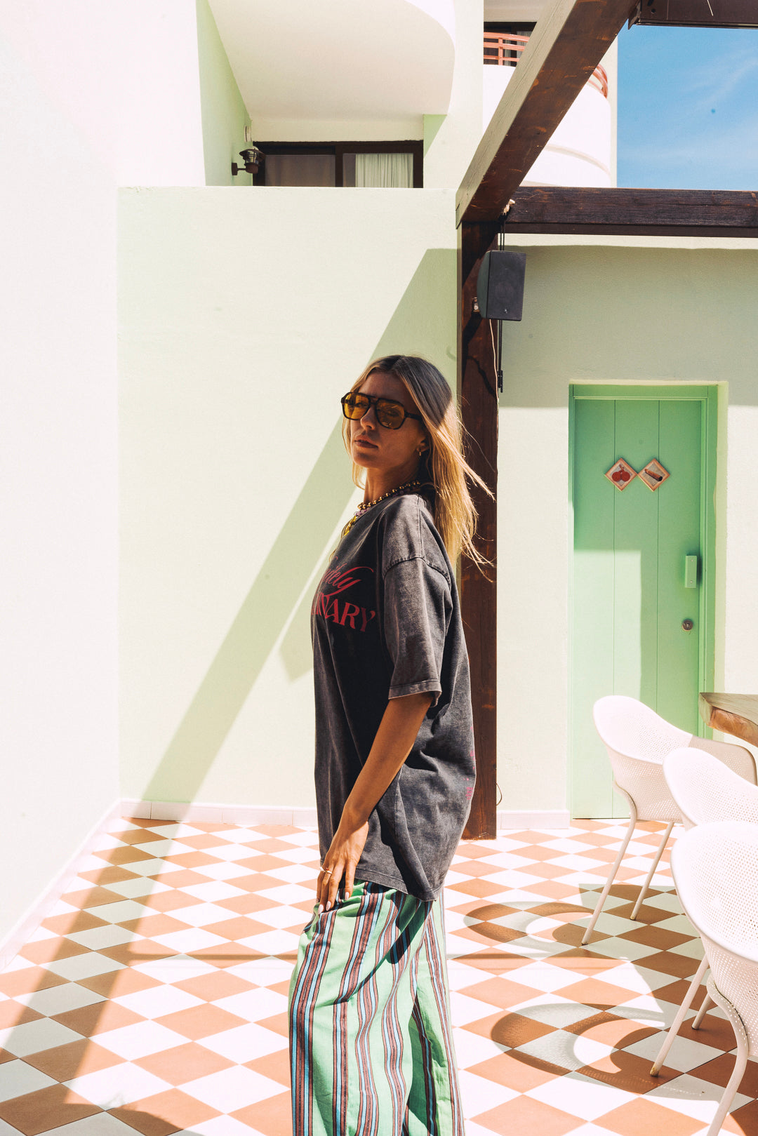 Cabana Stripe pants - Teal