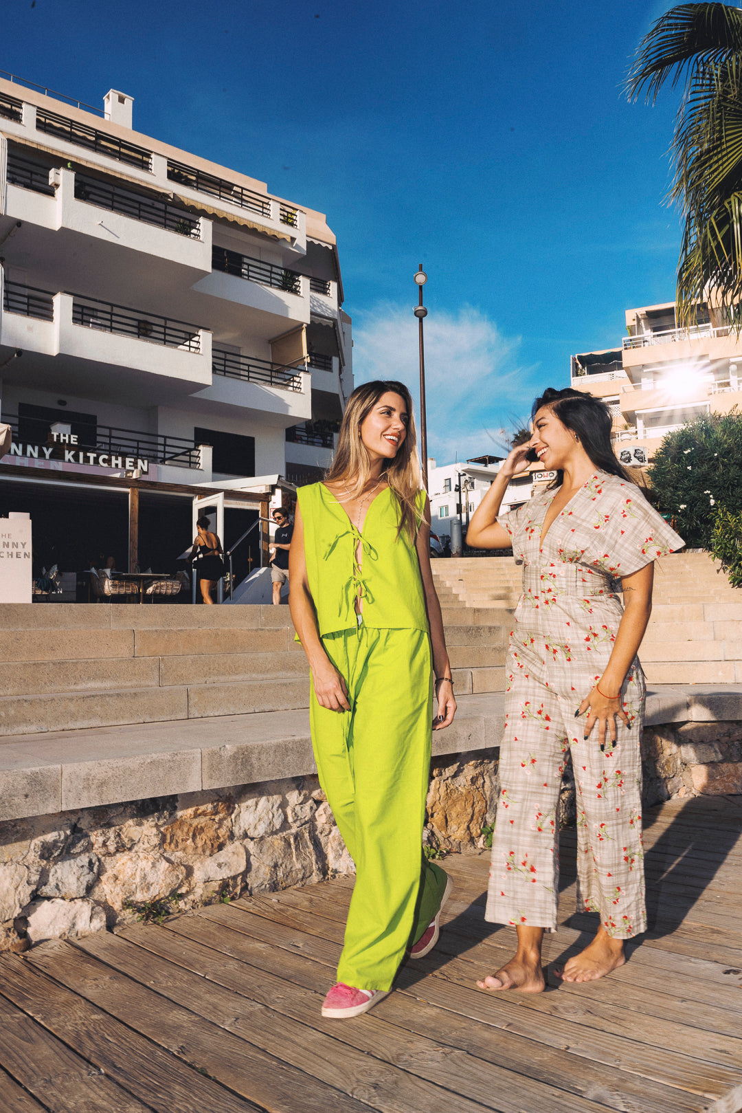 Nancy Tie top - Lime Green
