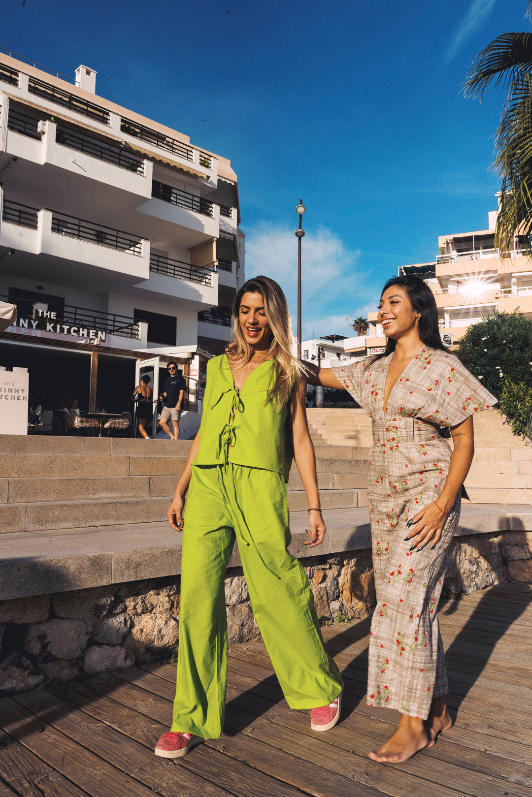 Nancy Tie top - Lime Green