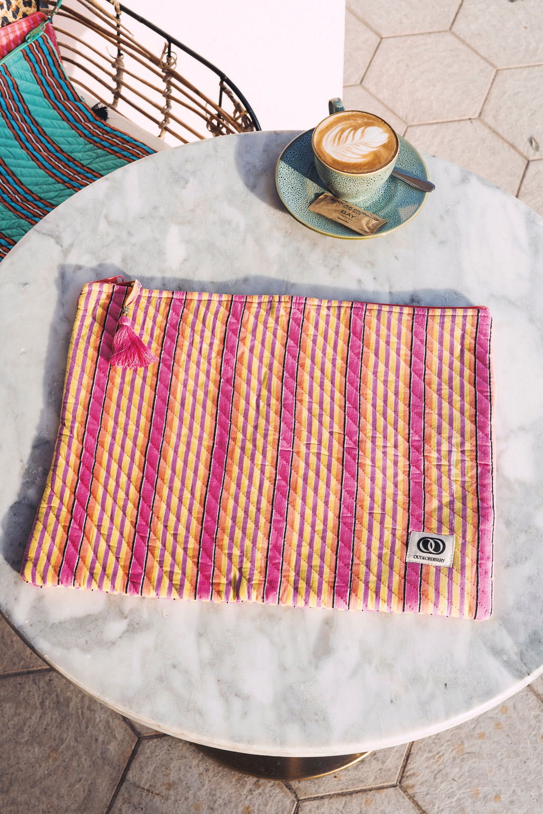Laptop Case - Pink/Yellow Stripe