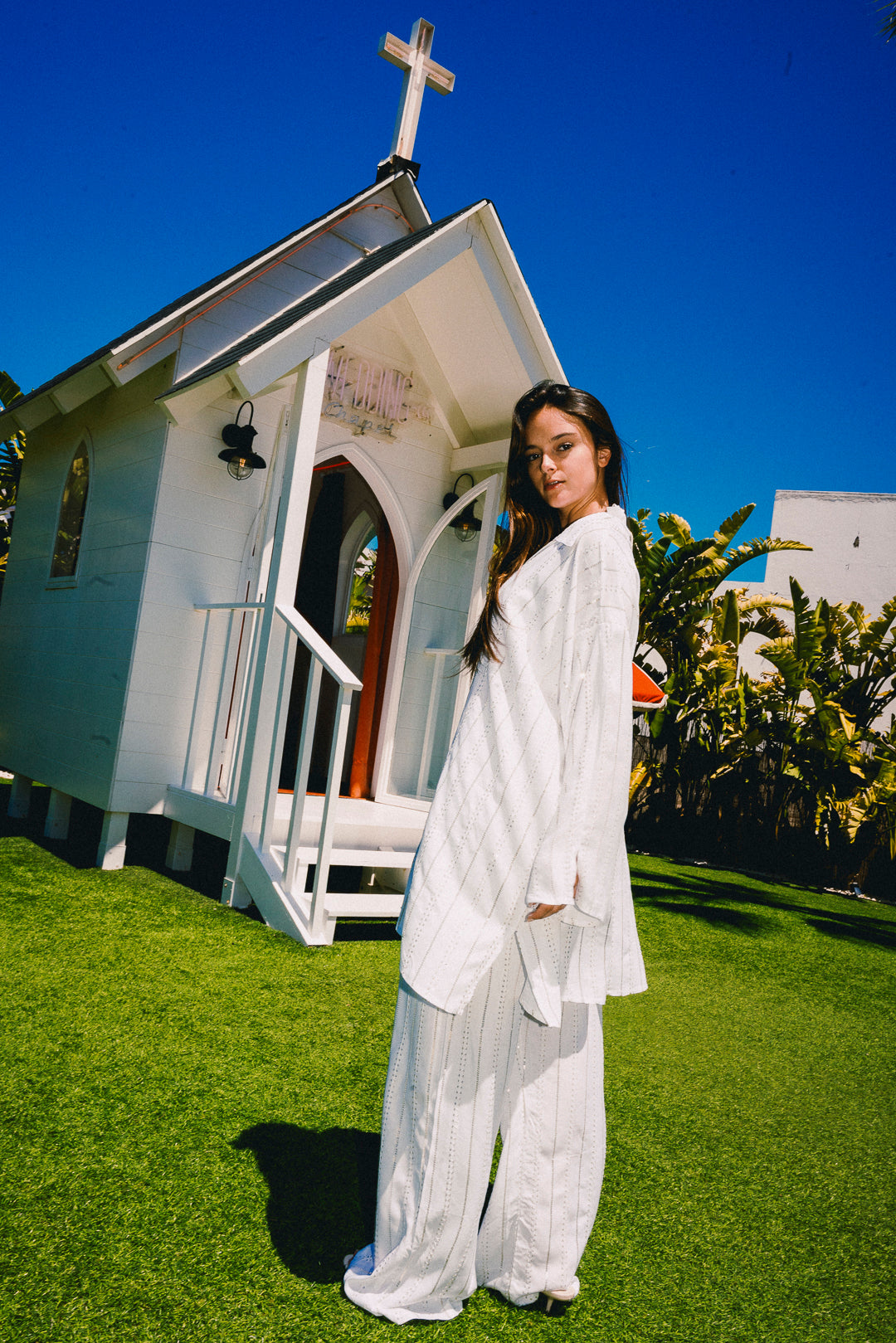 'BLANCA ' LOUNGE SET Shirt - White