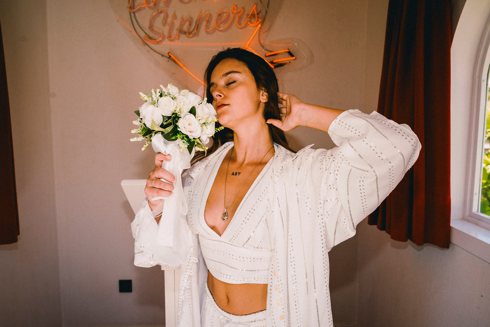 'BLANCA ' LOUNGE SET Shirt - White