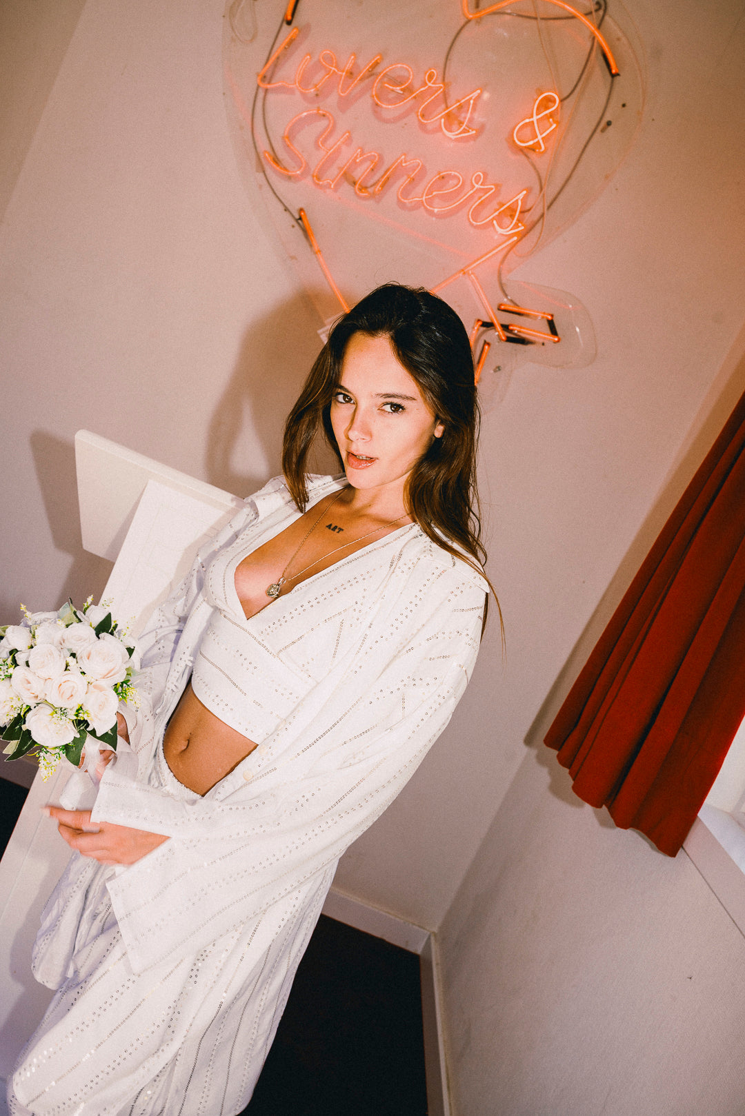 'BLANCA ' LOUNGE SET Shirt - White