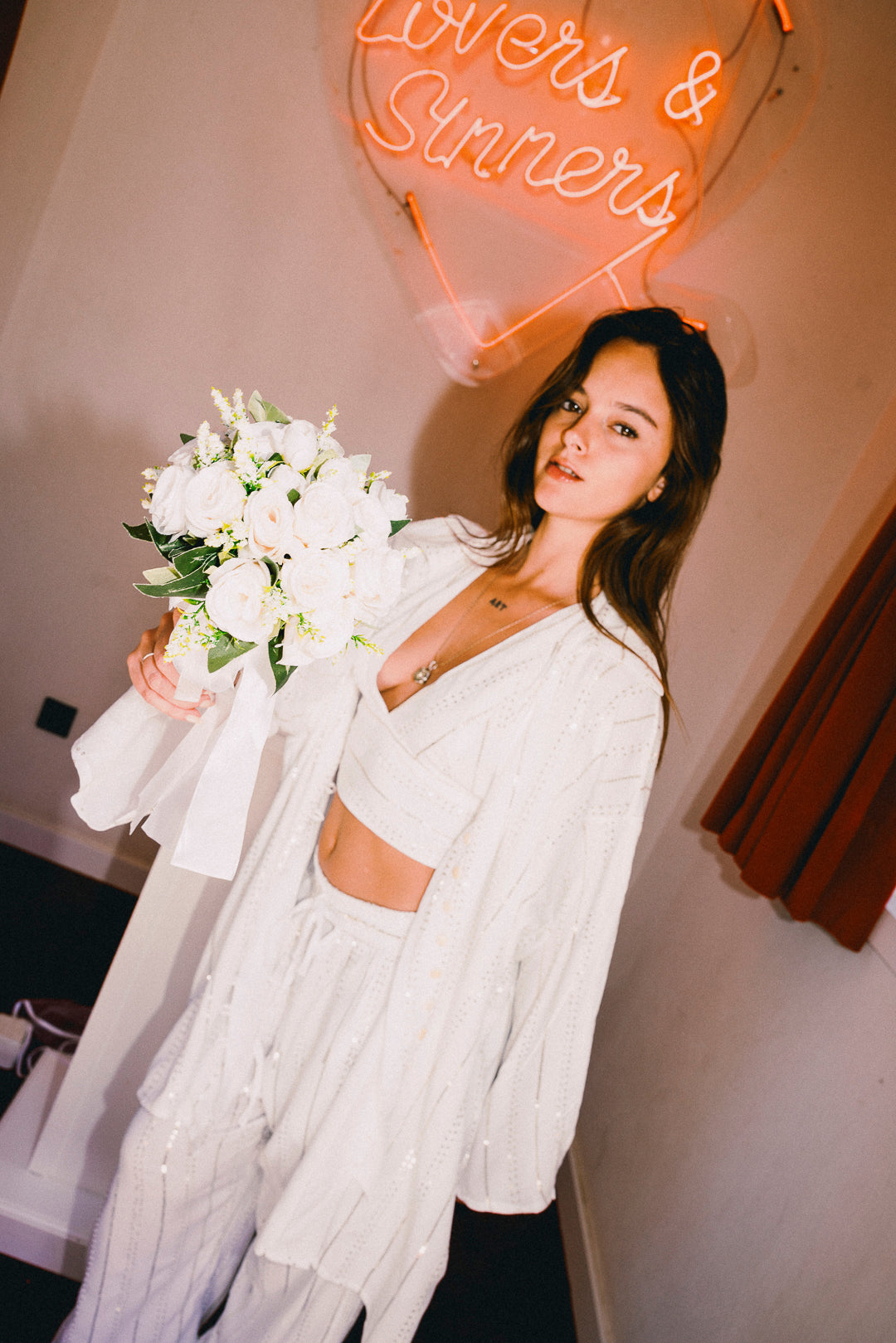 'BLANCA ' LOUNGE SET Crop Top - White