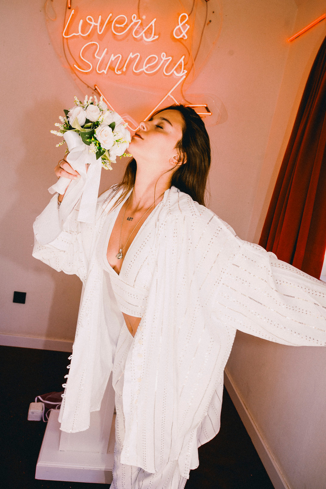 'BLANCA ' LOUNGE SET Shirt - White