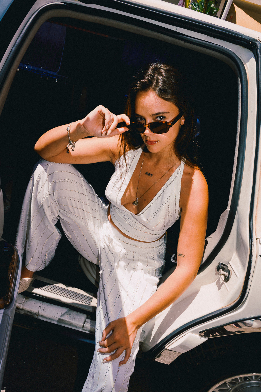 'BLANCA ' LOUNGE SET Crop Top - White