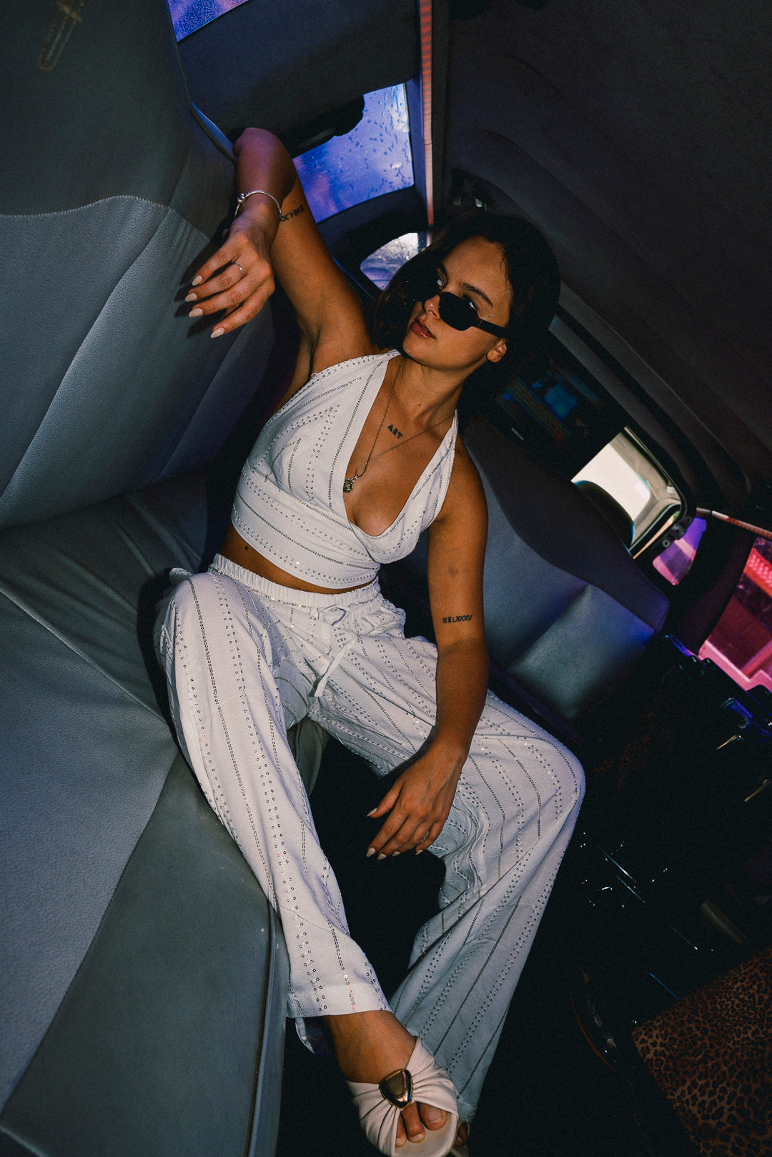 'BLANCA ' LOUNGE SET Crop Top - White