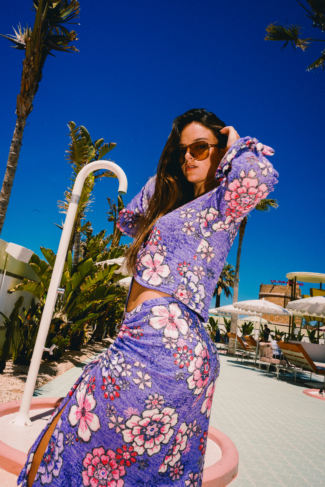 ZENNIA purple floral Long sleeve top