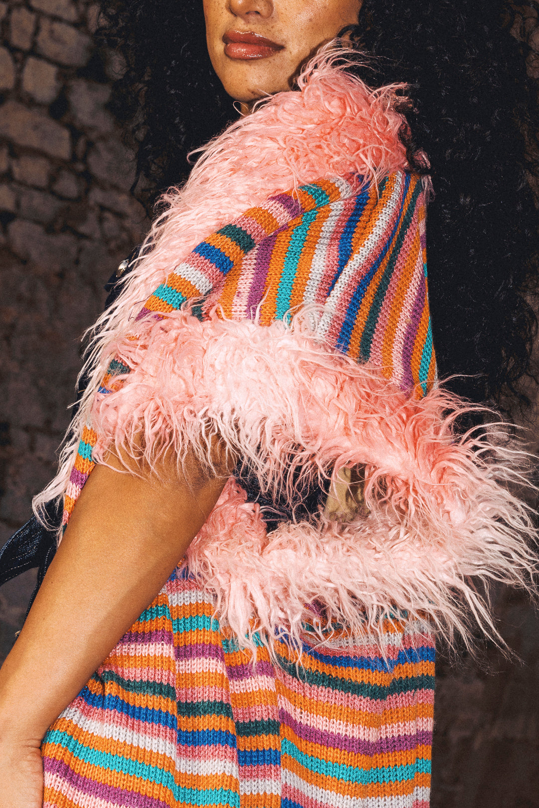 LUMI Rainbow knitted long Gilet