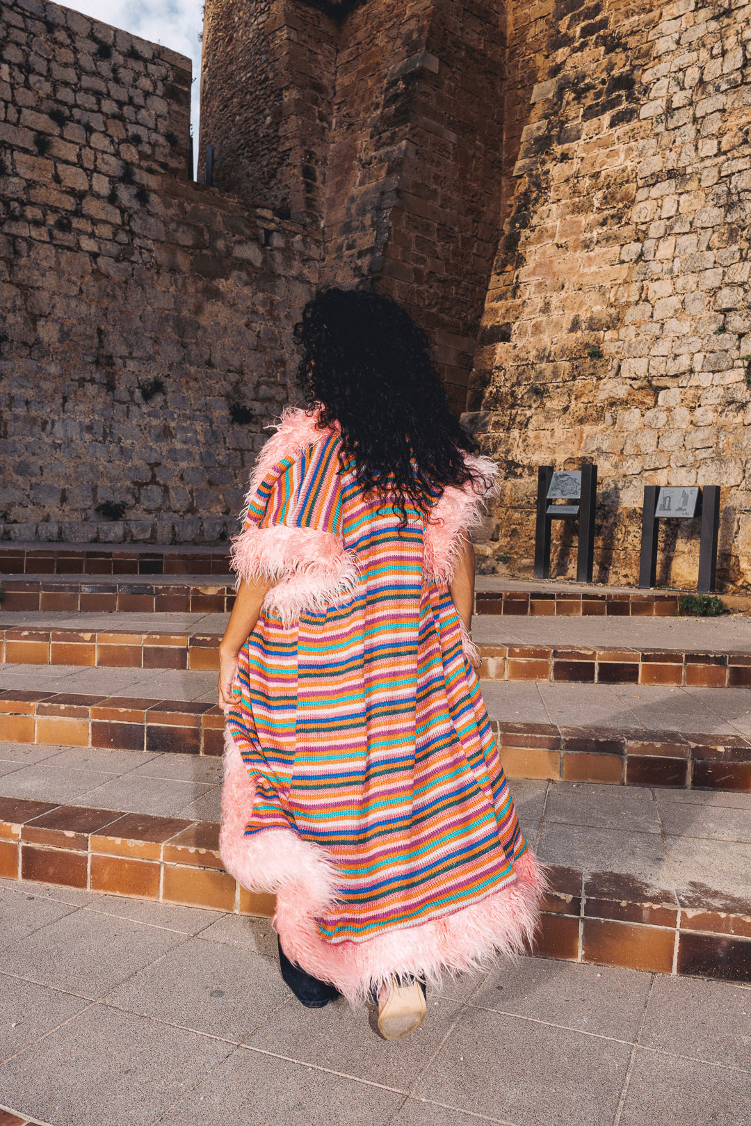 LUMI Rainbow knitted long Gilet