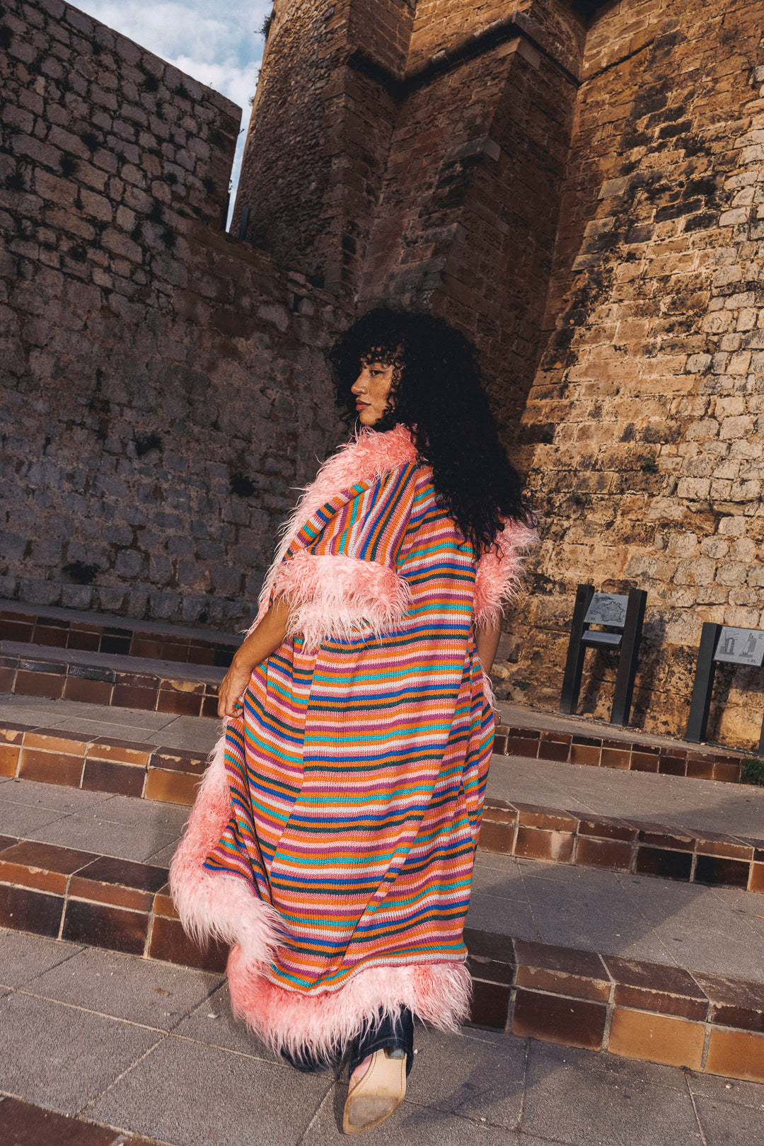 LUMI Rainbow knitted long Gilet