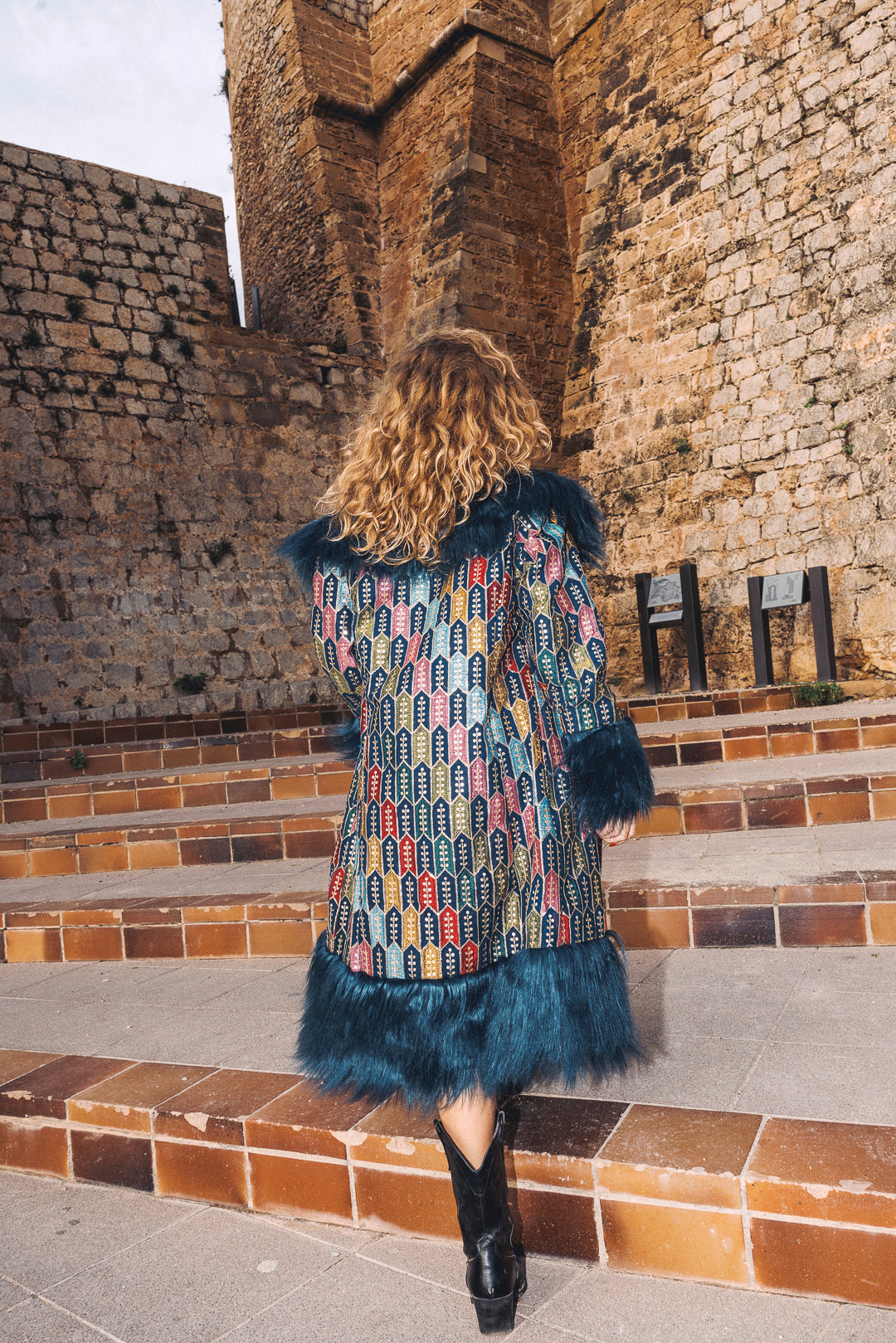 The Royal Embroidered Duchess coat - Dark Blue