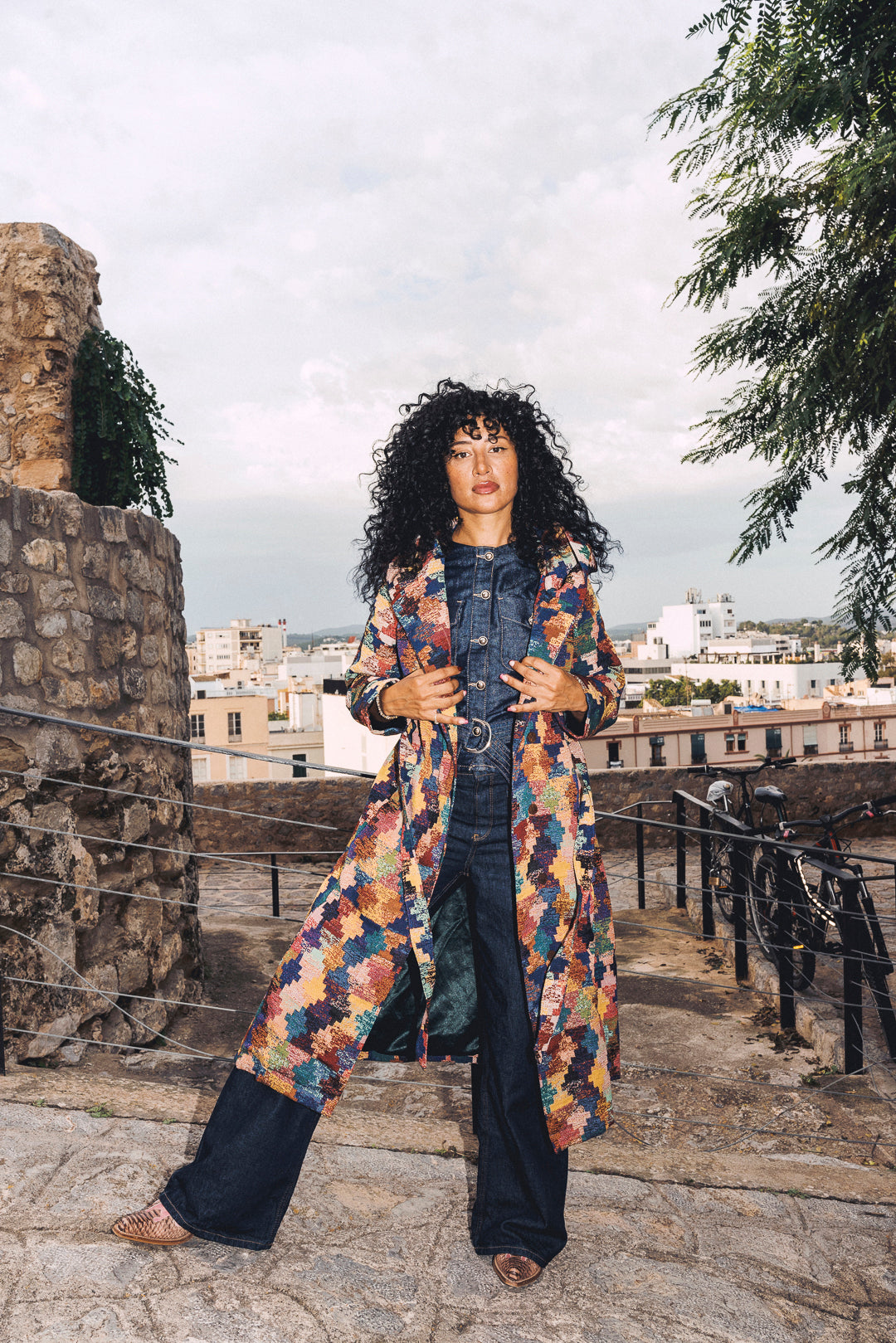 AZTI Woven Long Coat- Puzzle