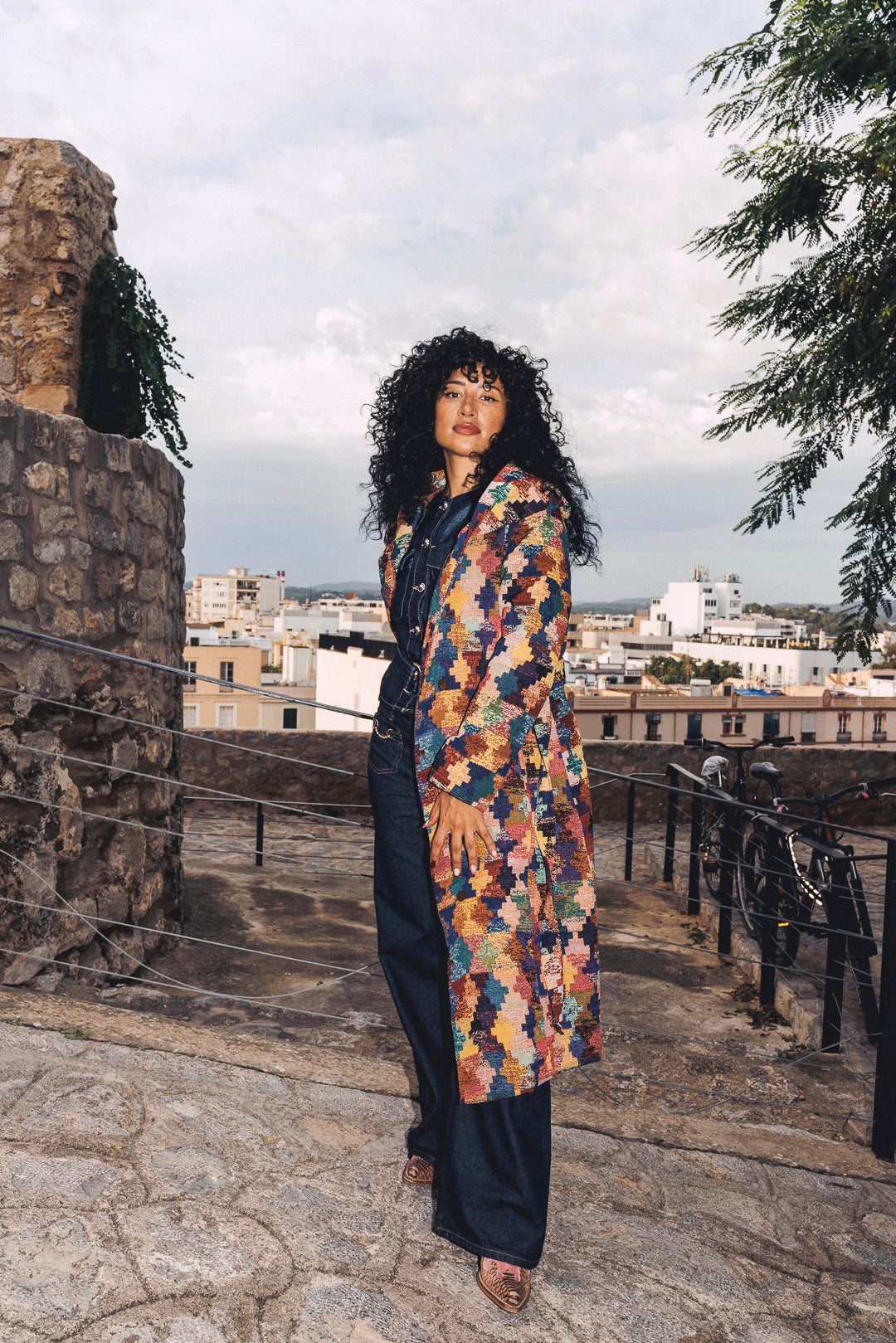 AZTI Woven Long Coat- Puzzle