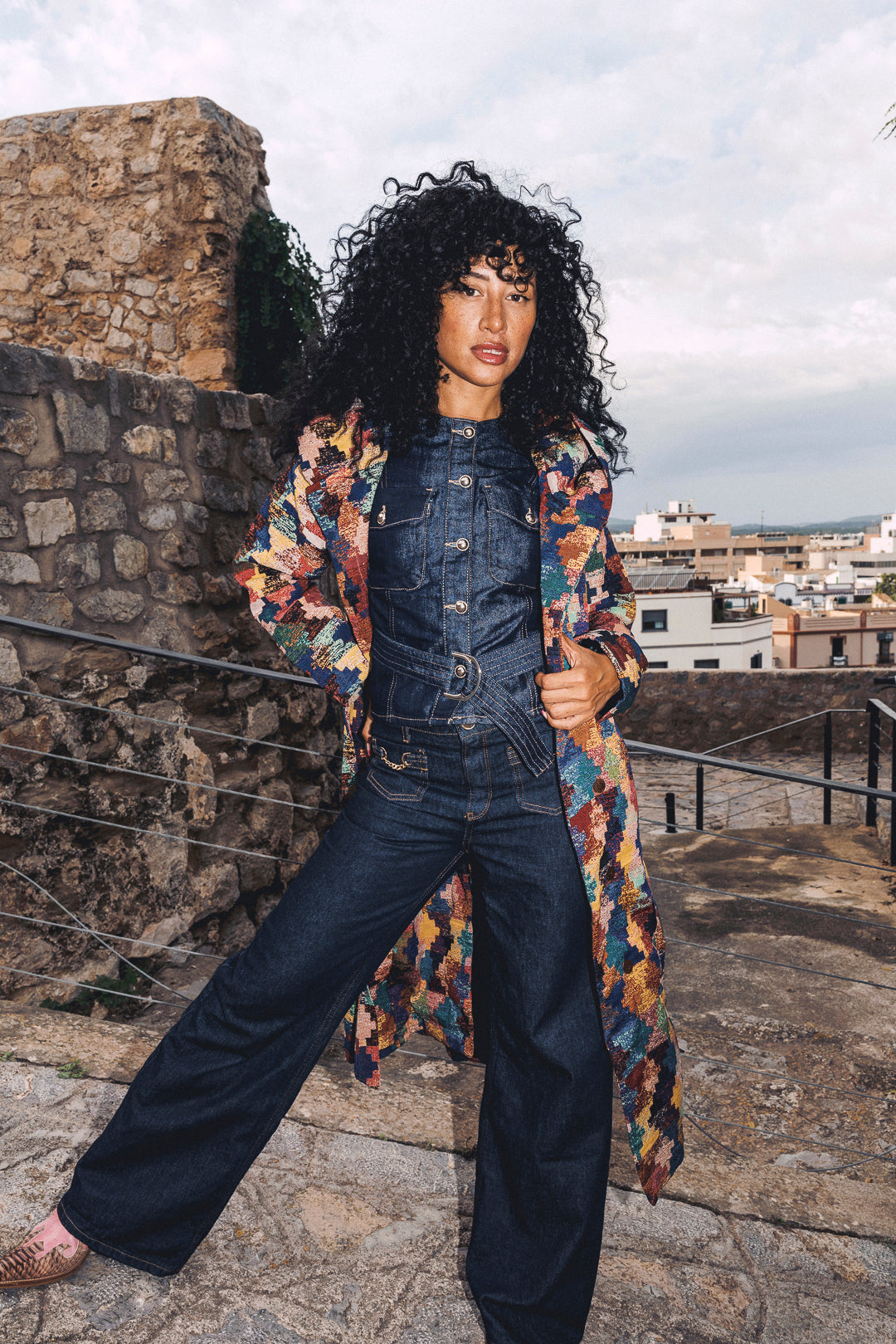 AZTI Woven Long Coat- Puzzle