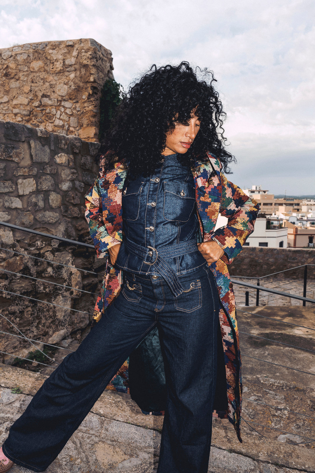 AZTI Woven Long Coat- Puzzle