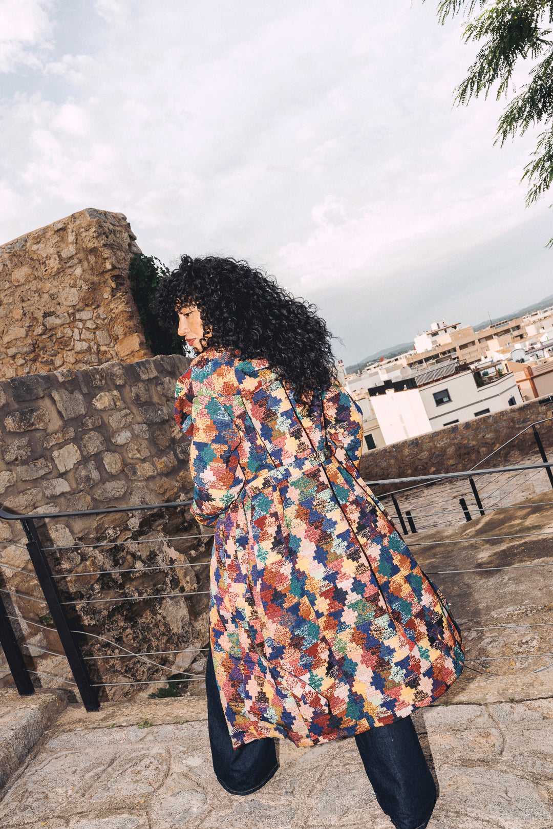 AZTI Woven Long Coat- Puzzle