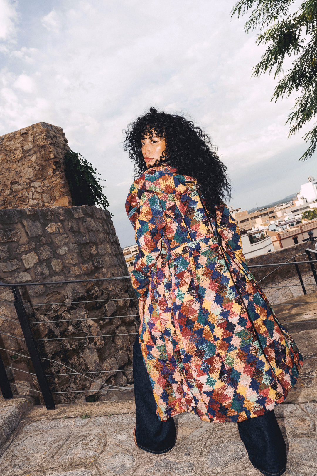 AZTI Woven Long Coat- Puzzle