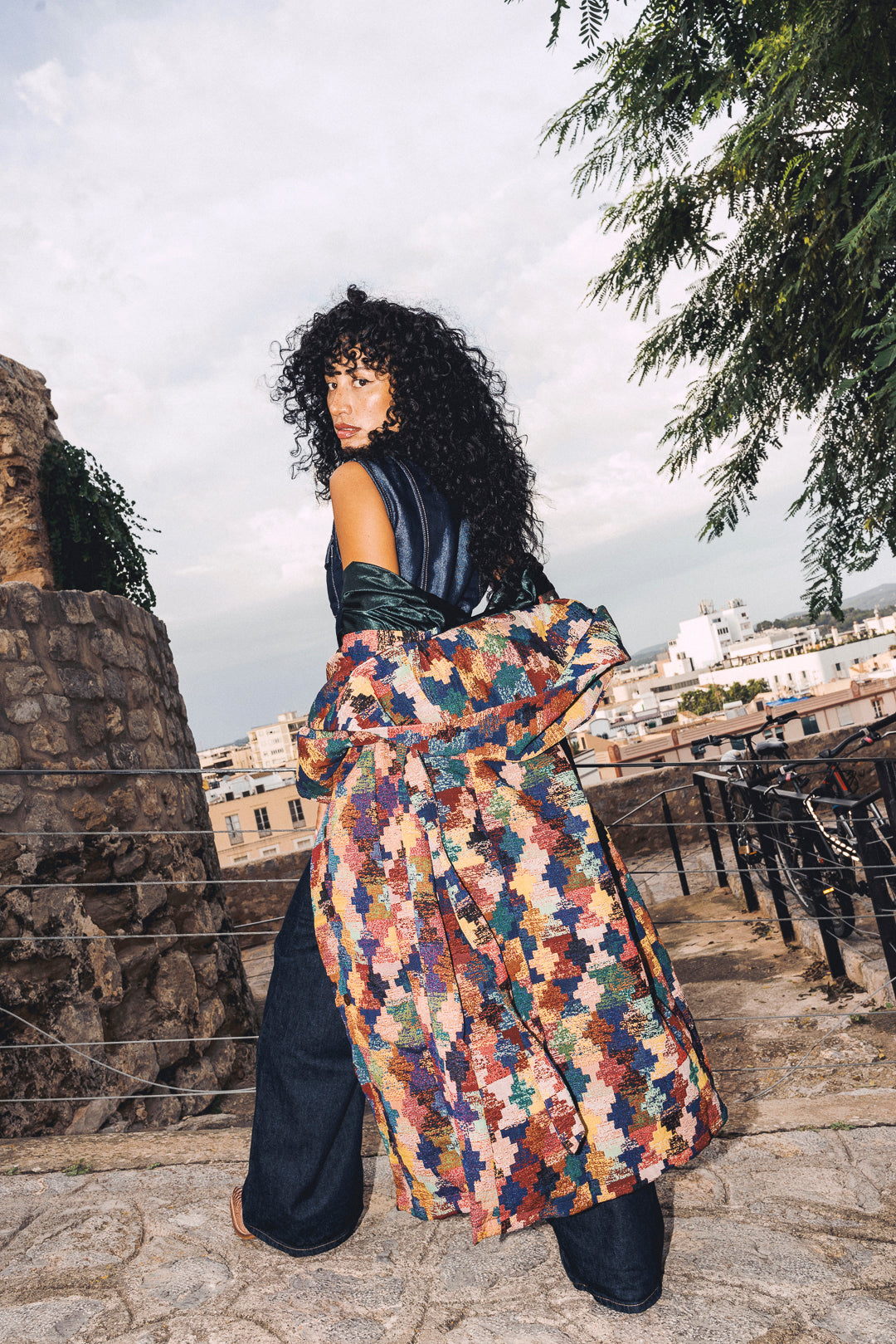 AZTI Woven Long Coat- Puzzle