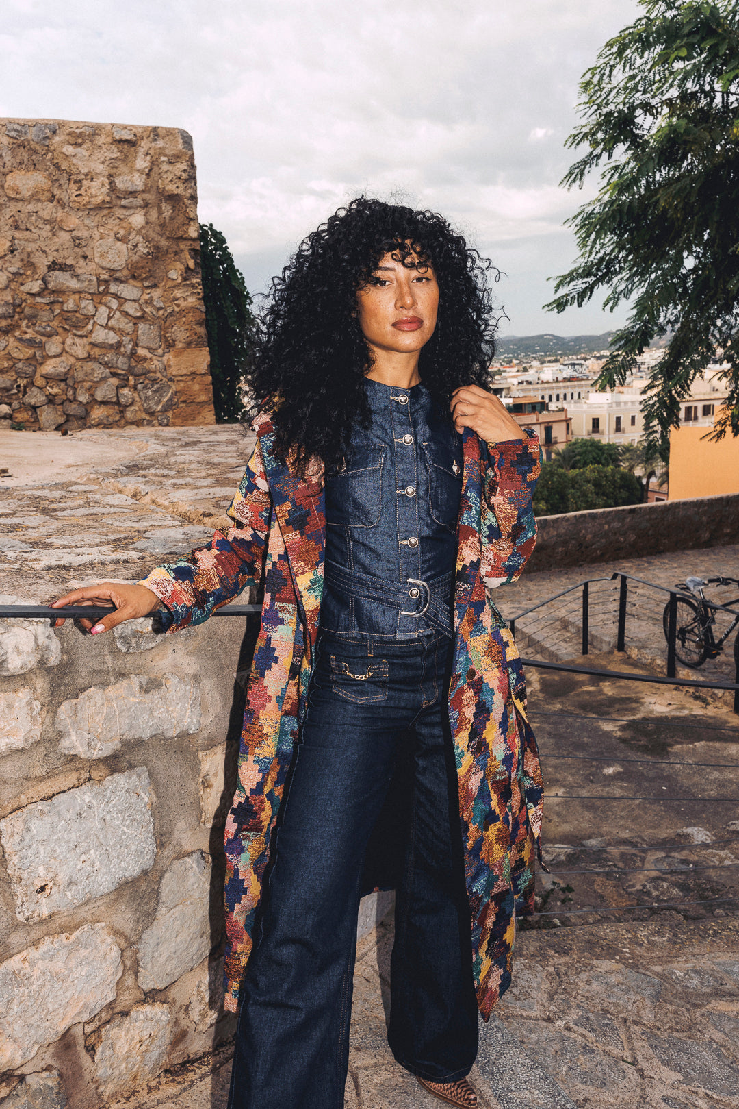 AZTI Woven Long Coat- Puzzle