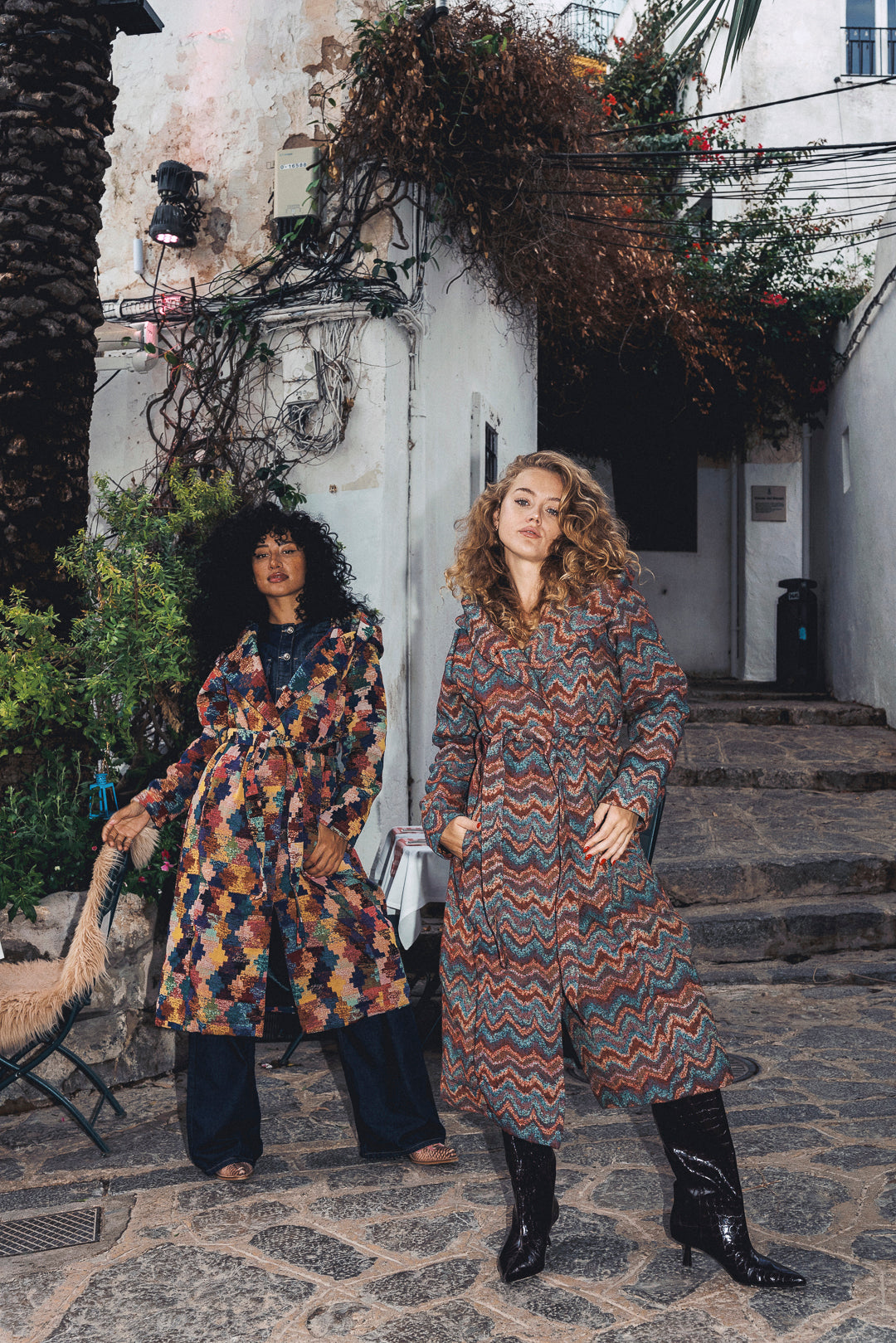 AZTI Woven Long Coat- Wave