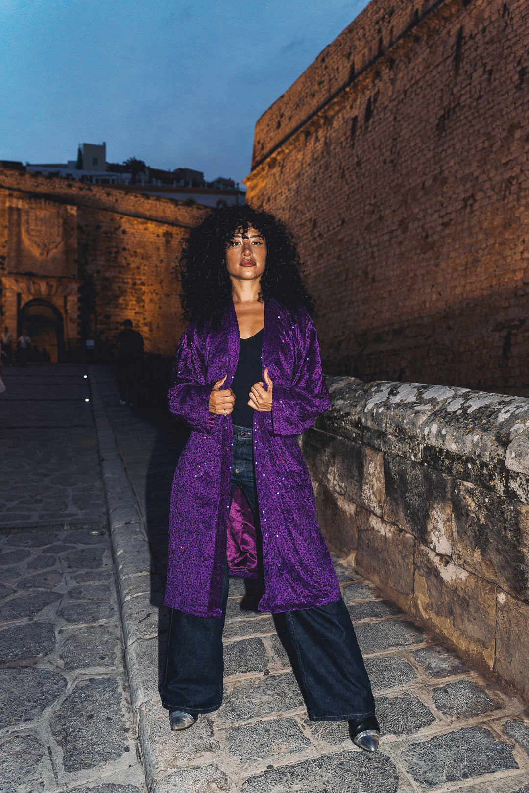 LUMINA Sequin Duster – Violet