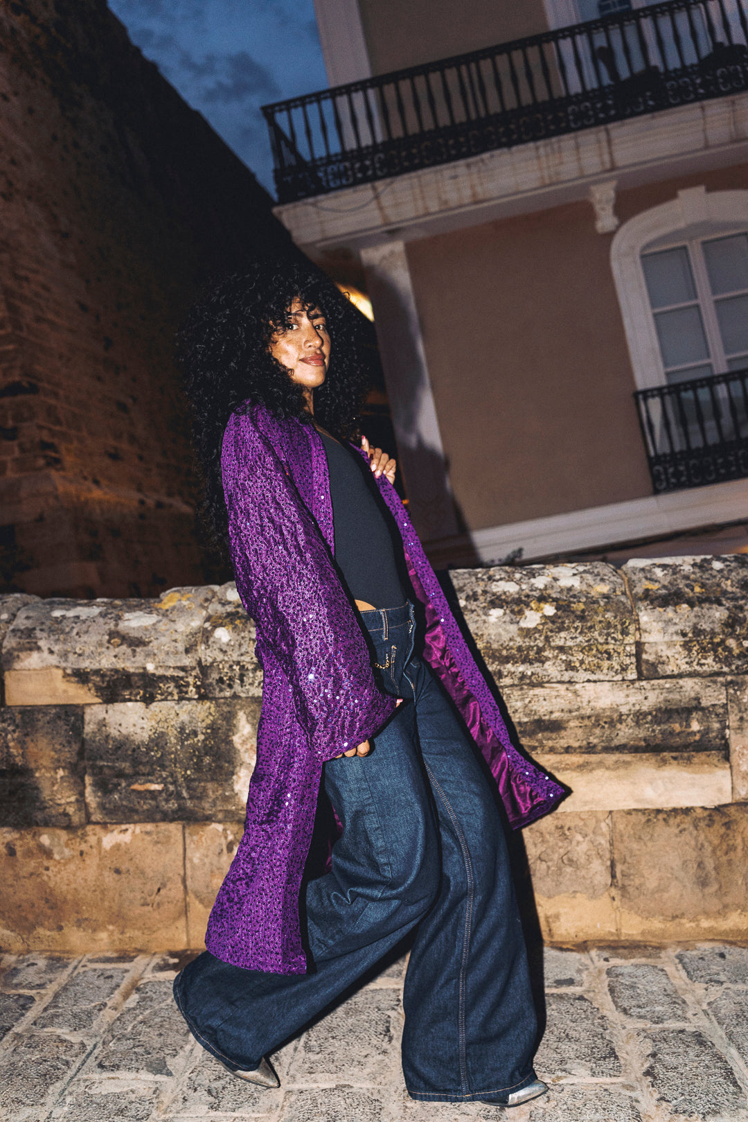 LUMINA Sequin Duster – Violet