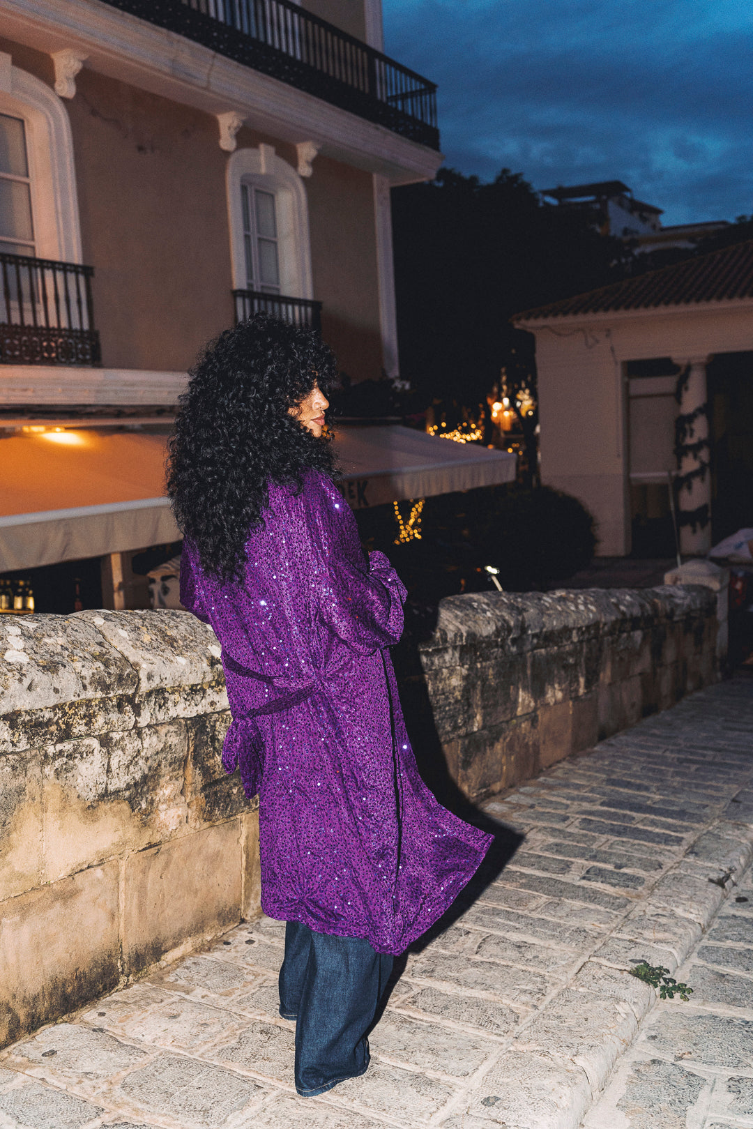 LUMINA Sequin Duster – Violet