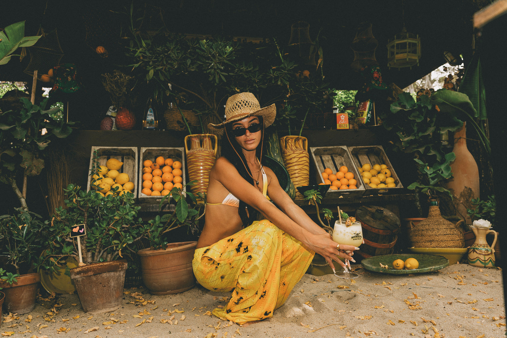 'Soleil ' LOUNGE SET Trousers - Yellow