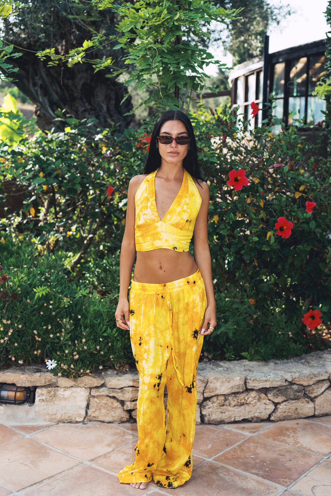 'Soleil ' LOUNGE SET Crop Top - Yellow