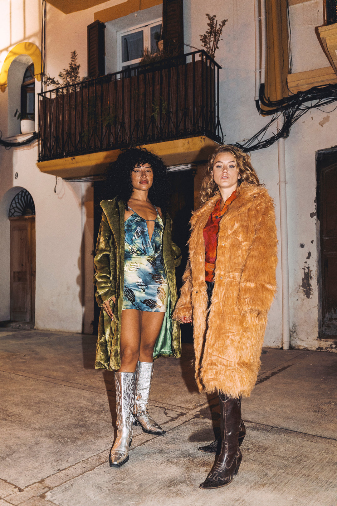 BUFFY Faux Fur Coat in Sage Green