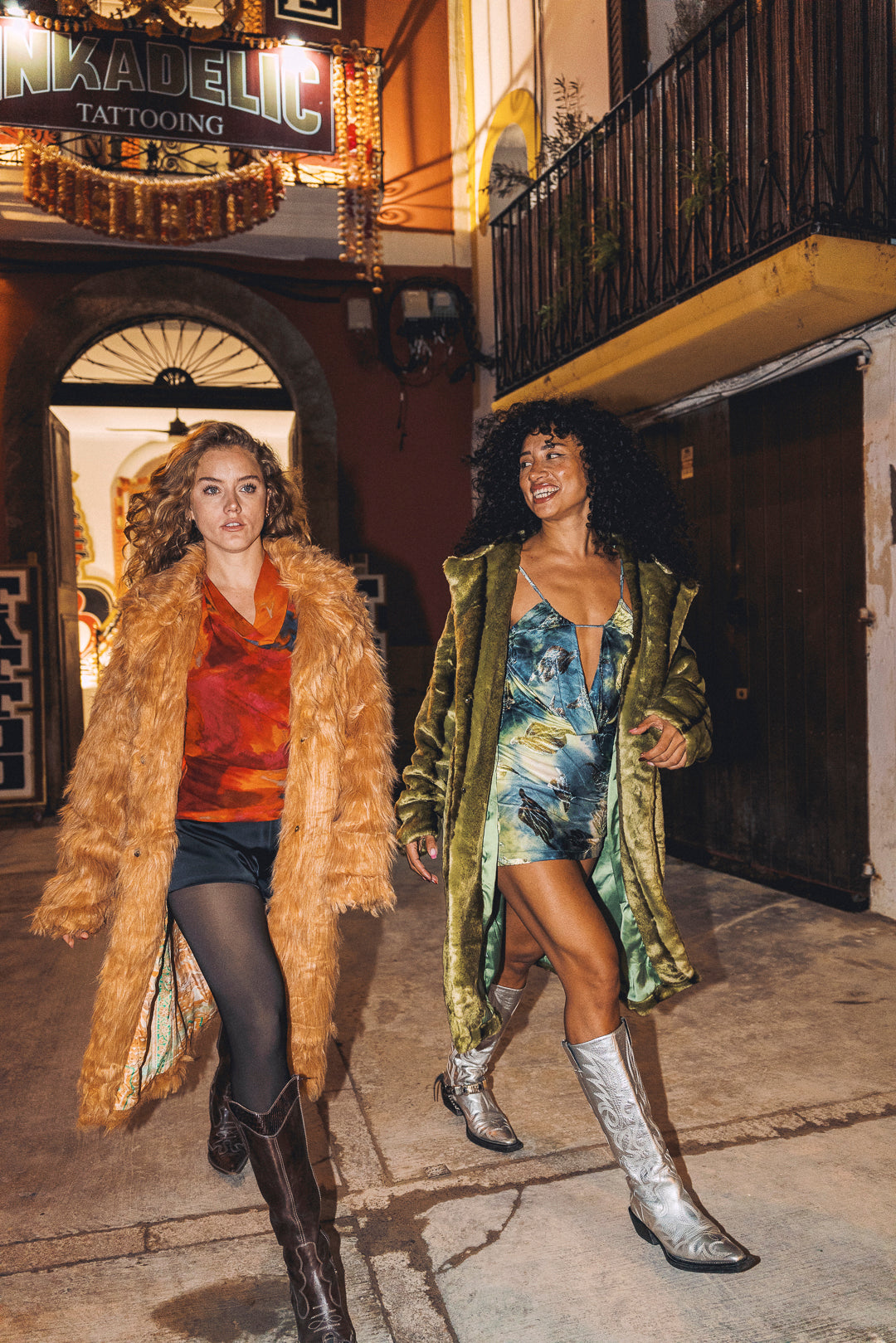 BUFFY Faux Fur Coat in Sage Green