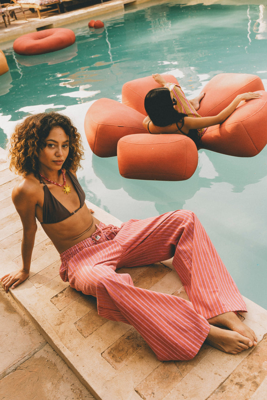 Cabana Stripe Pants - Pink