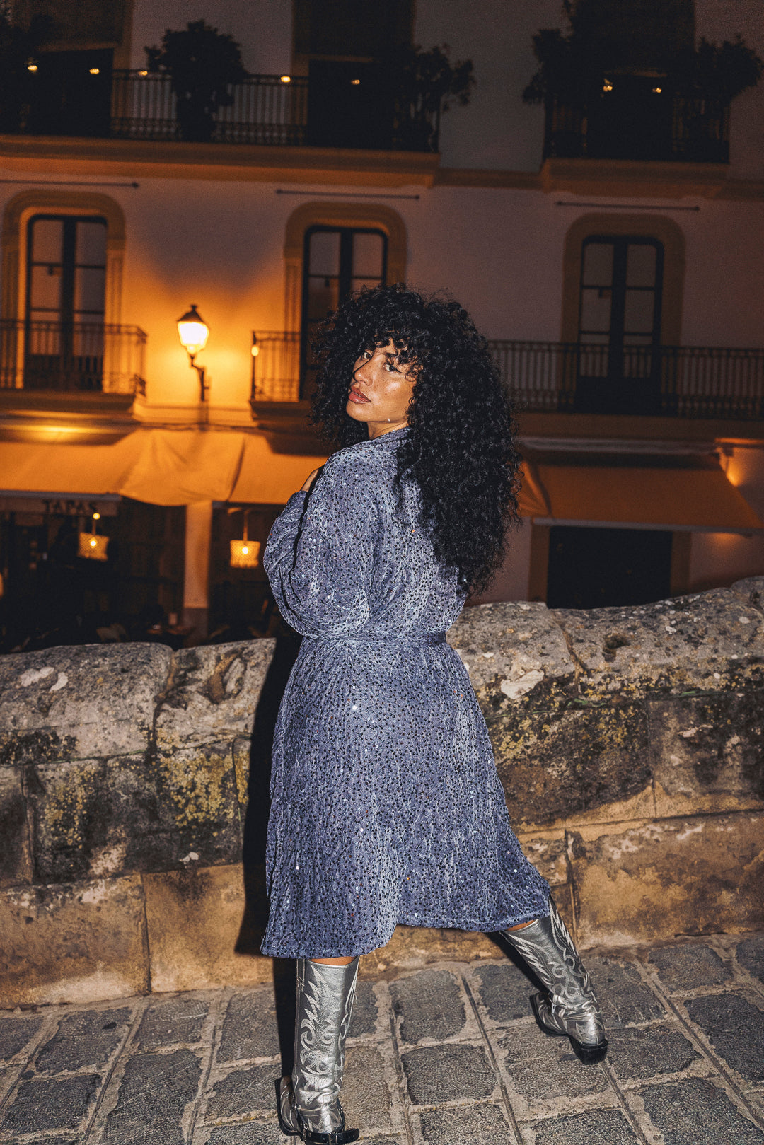 LUMINA Sequin Duster – Grey